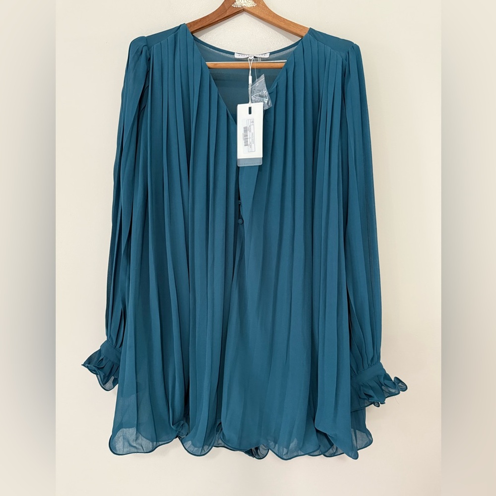 Endless Rose NWT Elegant Teal Women's Pleated Romper size medium